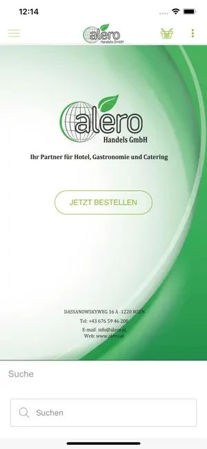 Alero App — Startscreen