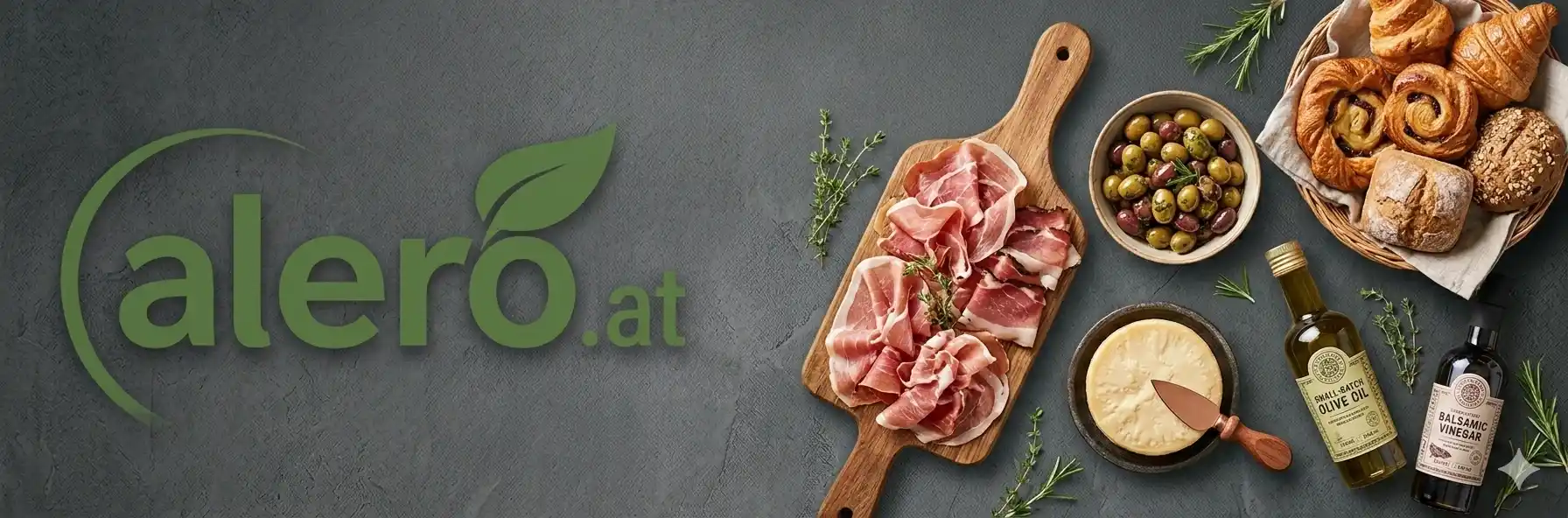 Alero Sortiment für die Gastronomie: Feinkost, Oliven, Olivenöl und Backwaren